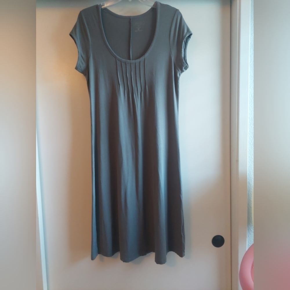 Athleta Soft Knit Midi Shirt Dress Gray/Blue Size XLT Tall Athleisure